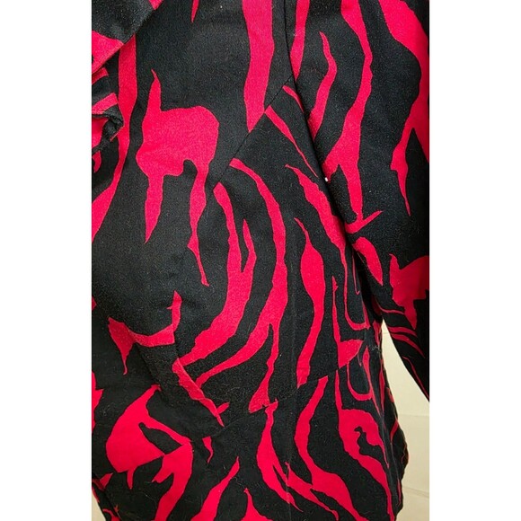 Vintage Fashion Bug Red Zebra Print Peplum Jacket – 1990s–2000s – 20W - Picture 7 of 14